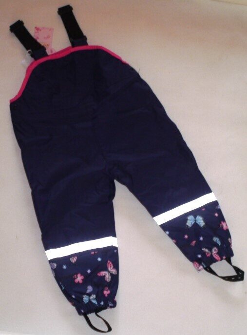 74/80cm lietus bikses meitenēm ar flīsa siltinājumu taureņi